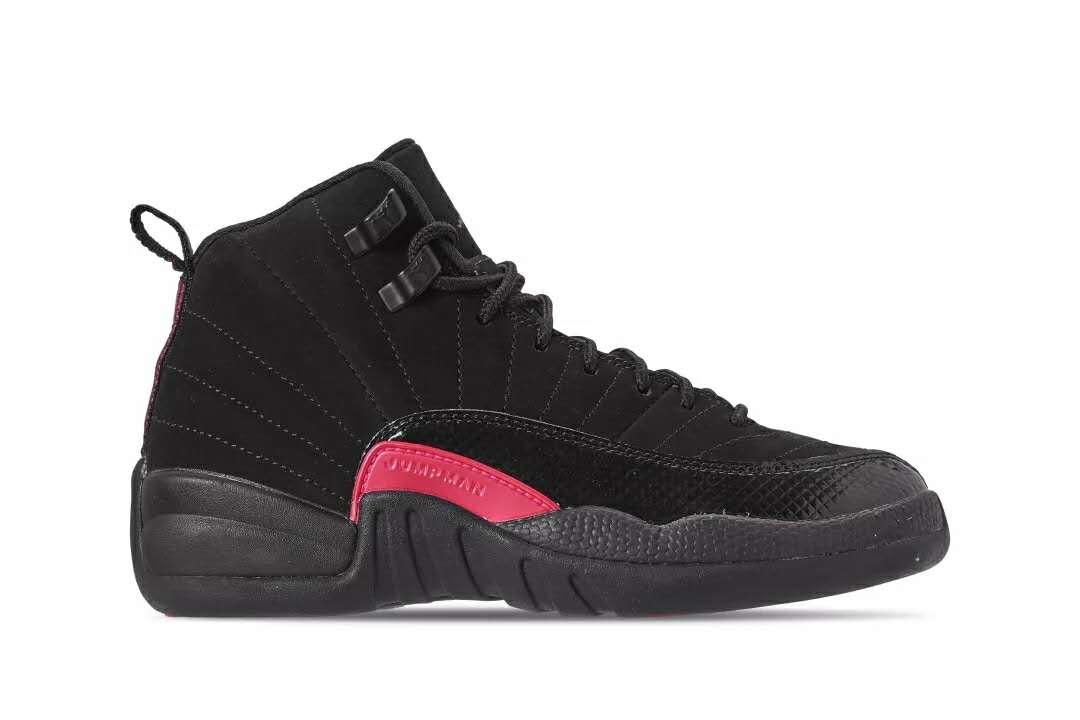 New Men Air Jordan 12 Black Pink Shoes